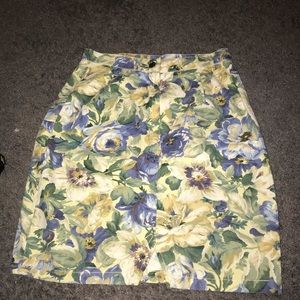 High Waisted Floral Skirt